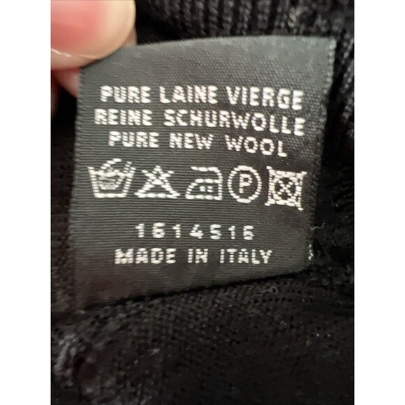 Lorenzo Uomo Merino Wool Sweater Mens XL Black Mock Neck Italian Pure New Wool - Picture 8 of 8